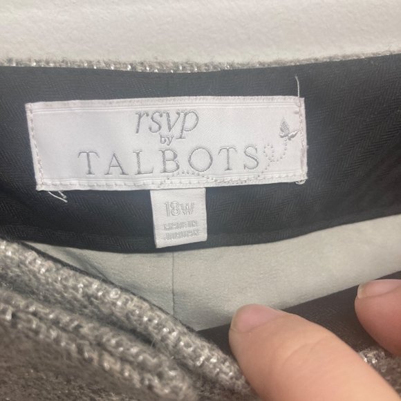Talbots silver gray heathered sparkly wool blend pant 18 W - Picture 2 of 11